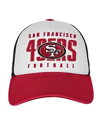 Outerstuff Big Boys and Girls White/Scarlet San Francisco 49ers Essentials Trucker Adjustable Hat