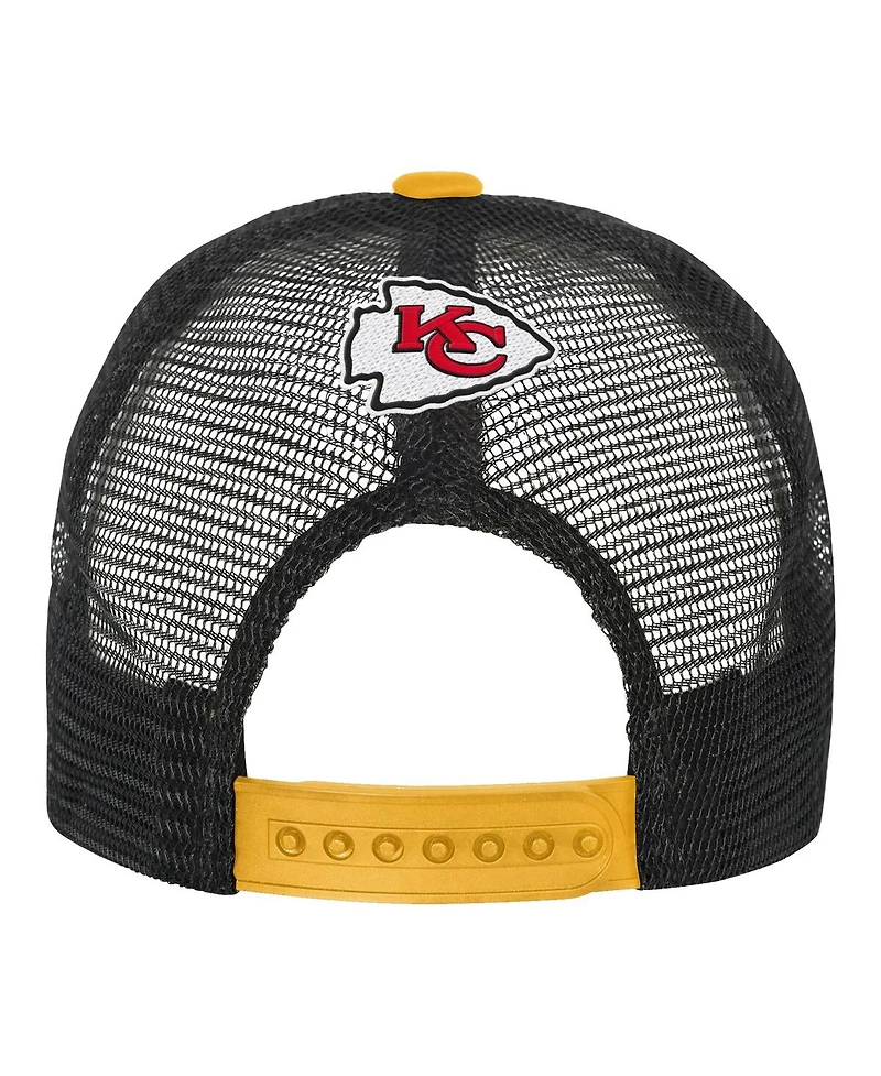 Outerstuff Big Boys and Girls White/Gold Kansas City Chiefs Modern Fan Trucker Adjustable Hat