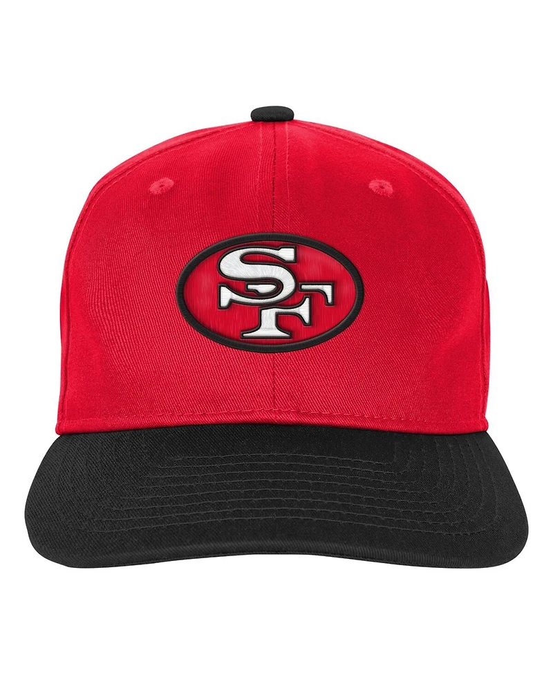 Outerstuff Big Boys and Girls Scarlet San Francisco 49ers True Retro Adjustable Hat