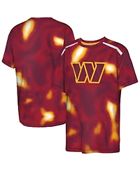 Outerstuff Big Boys and Girls Burgundy Washington Commanders End Zone Dri-Tek T-Shirt