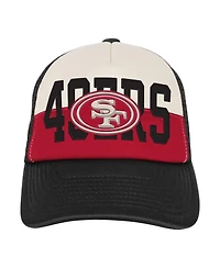 Outerstuff Big Boys and Girls White/Black San Francisco 49ers Modern Fan Trucker Adjustable Hat