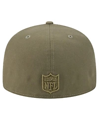 New Era Men's Olive York Jets Color Pack A-Frame 59FIFTY Fitted Hat