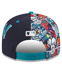 New Era Big Boys and Girls Navy/Teal Seattle Mariners 2025 Mlb Diamond Hero Edition 9FIFTY Snapback Hat
