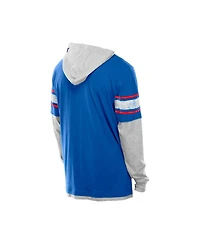 New Era Men's Royal York Giants Twofer Layered Long Sleeve Hoodie T-Shirt