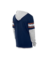 New Era Men's Navy Chicago Bears Twofer Layered Long Sleeve Hoodie T-Shirt