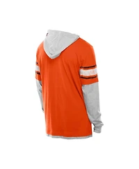 New Era Men's Orange Cleveland Browns Twofer Layered Long Sleeve Hoodie T-Shirt