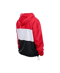 New Era Men's Scarlet San Francisco 49ers Ripstop Quarter-Zip Hooded Windbreaker