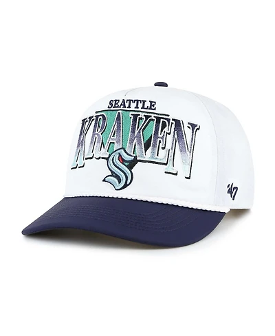 '47 Brand Men's White/Deep Sea Blue Seattle Kraken Tribute Hitch Adjustable Hat