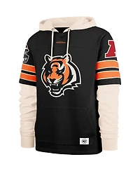 '47 Brand Men's Black Cincinnati Bengals Split Zone Cornerback Duo Hoodie