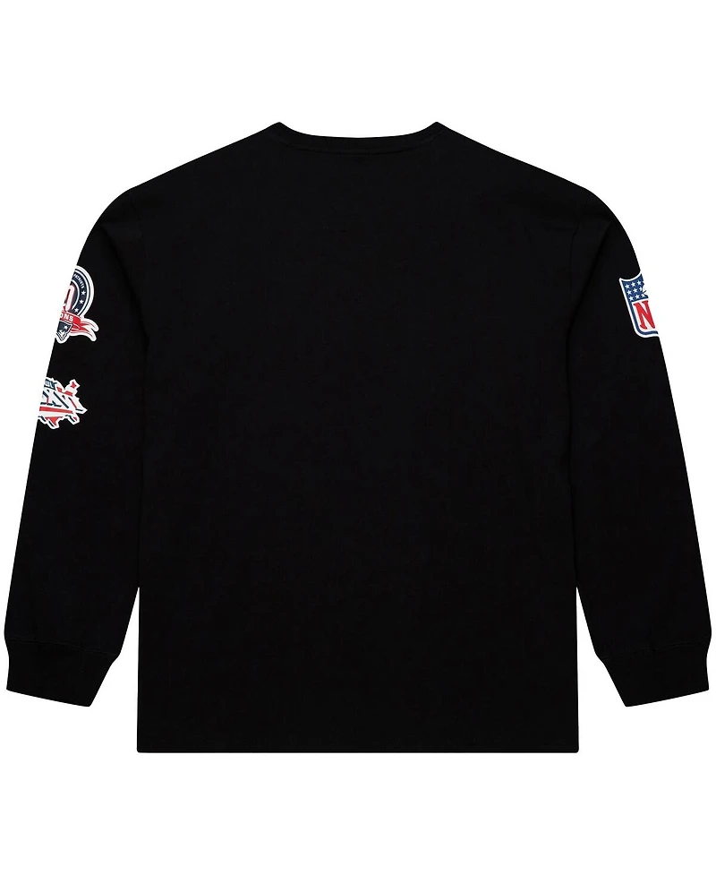 Mitchell & Ness Men's Black New England Patriots Training Camp Vintage Logos Long Sleeve T-Shirt