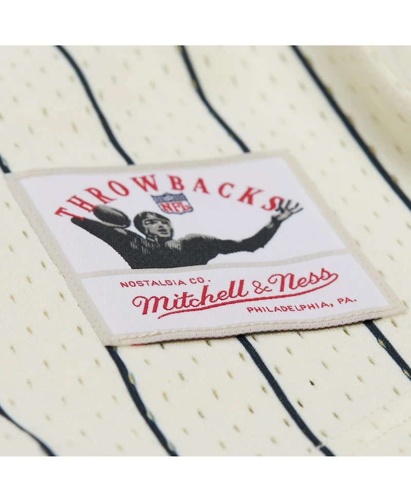 Mitchell & Ness Men's Jerry Rice Cream San Francisco 49ers Name Number Mesh Button-Up Baseball Jersey