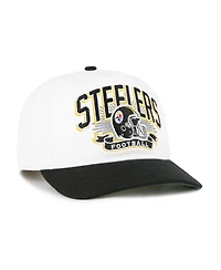 '47 Brand Big Boys and Girls White/Black Pittsburgh Steelers Prime Play Hitch Adjustable Hat