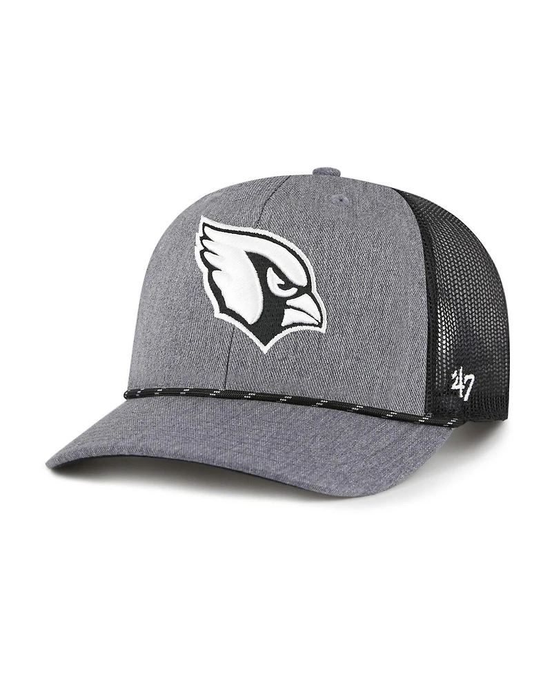 '47 Brand Men's Heather Charcoal Arizona Cardinals Carbon Rope Trucker Adjustable Hat