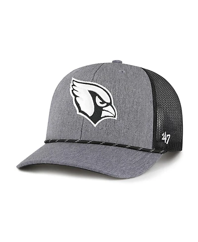 '47 Brand Men's Heather Charcoal Arizona Cardinals Carbon Rope Trucker Adjustable Hat