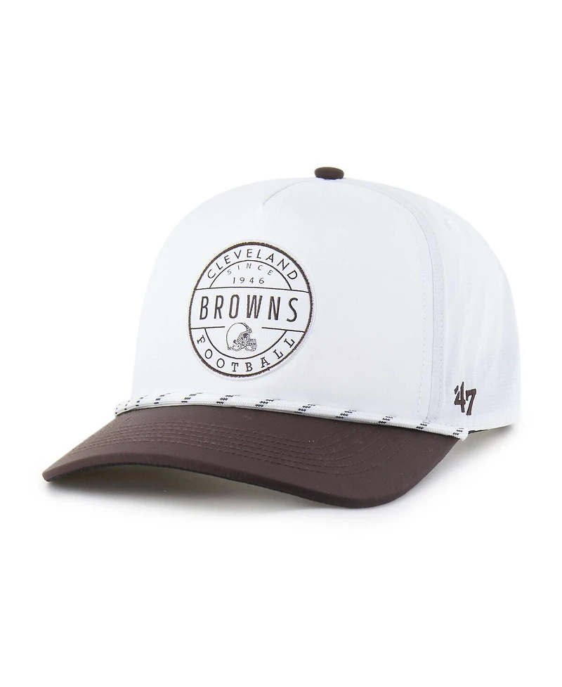 '47 Brand Men's White/Brown Cleveland Browns Suburbia Hitch Two-Tone Adjustable Hat