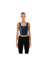 New Era Women's Navy/Gray Dallas Cowboys Reversible Cropped Sport Classics Tank Top