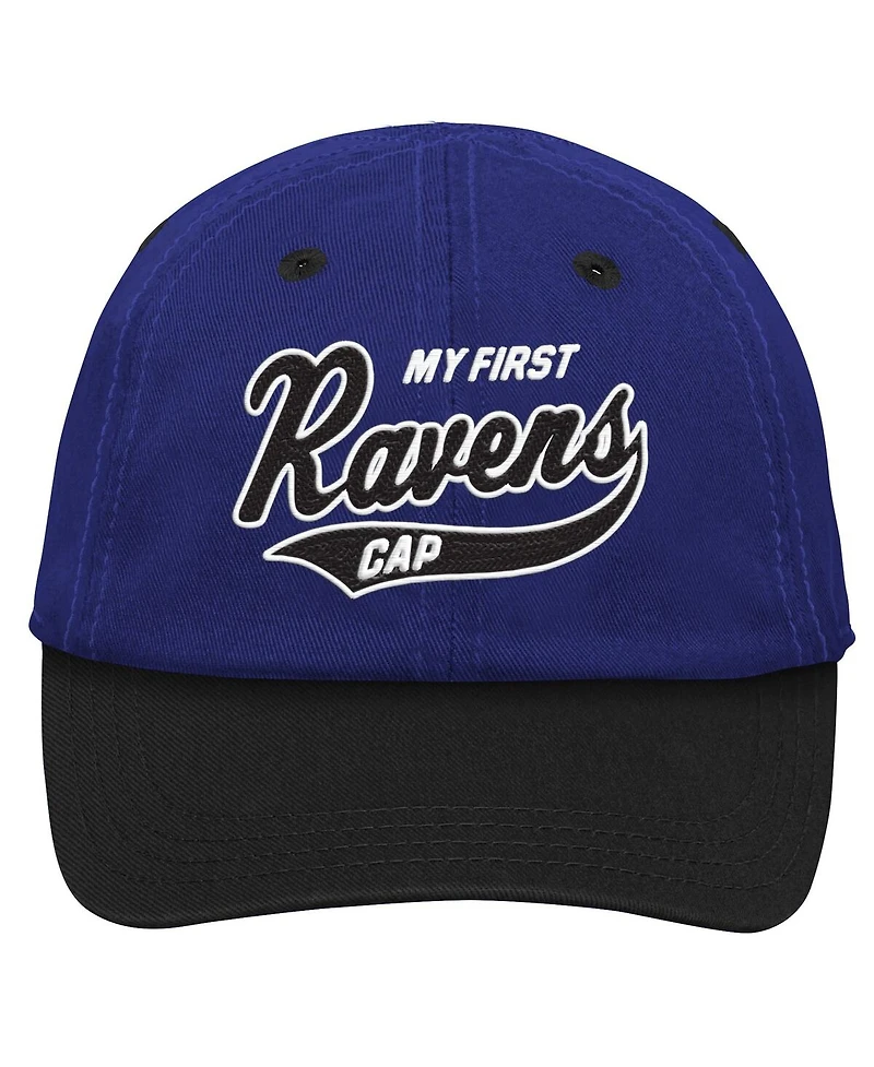 Outerstuff Baby Boys and Girls Purple/Black Baltimore Ravens My First Tail Sweep Slouch Flex Hat