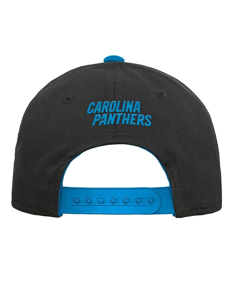 Outerstuff Big Boys and Girls Black Carolina Panthers Team Pre-Curved Adjustable Hat