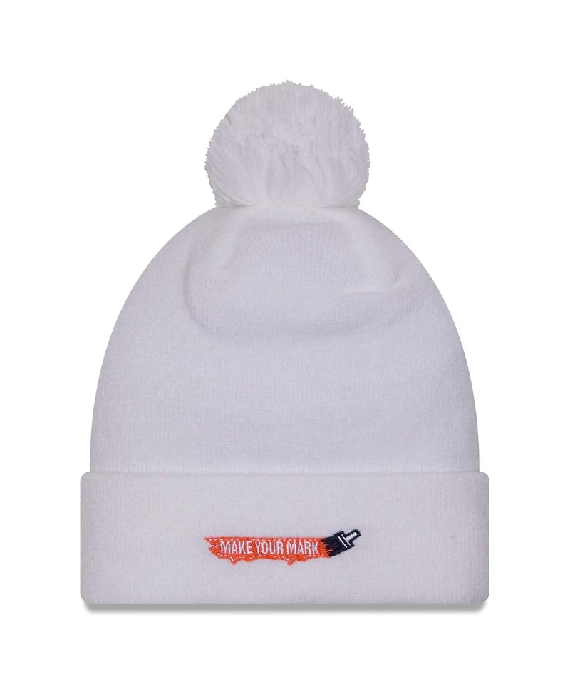 New Era Men's White Fc Cincinnati Jersey Hook Cuff With Pom Knit Hat