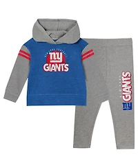 Outerstuff Toddler 2-Piece New York Giants Club House Long Sleeve Hoodie Top and Leggings Set