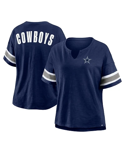 Fanatics Women's Navy Dallas Cowboys Plus Redzone Notch Neck T-Shirt