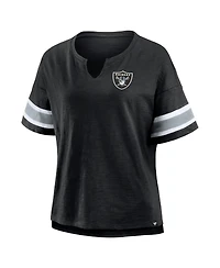 Fanatics Women's Black Las Vegas Raiders Plus Size Redzone Notch Neck T-Shirt