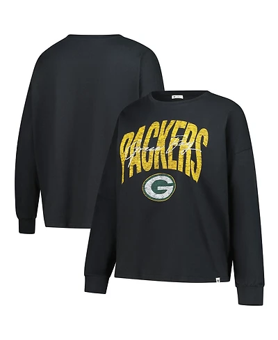 '47 Brand Women's Black Green Bay Packers Plus Muse Sydney Long Sleeve T-Shirt