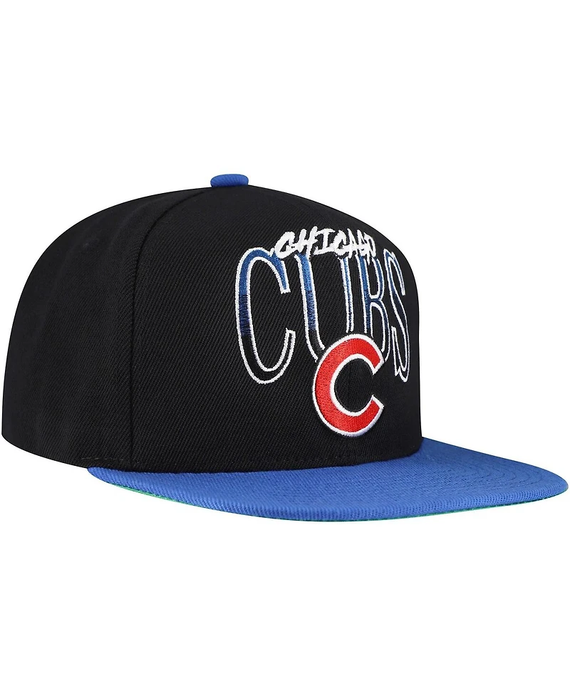 Mitchell & Ness Men's Black Chicago Cubs Rise Up Snapback Hat