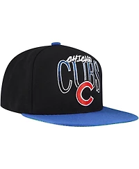Mitchell & Ness Men's Black Chicago Cubs Rise Up Snapback Hat