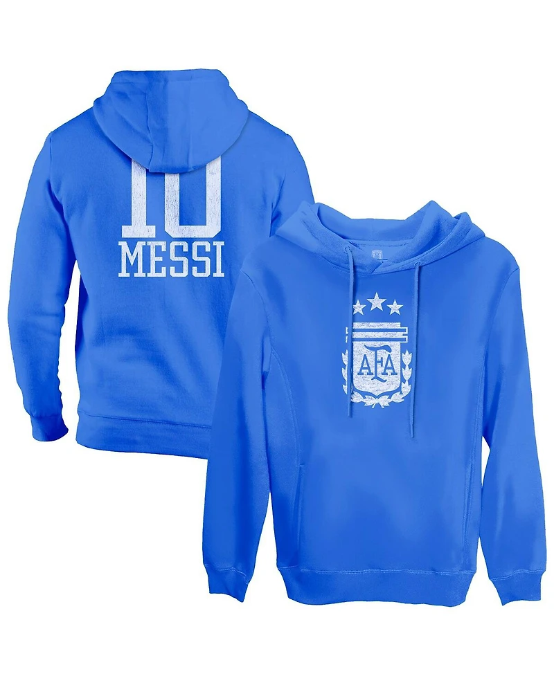1863FC Men's Lionel Messi Blue Argentina National Team Player Fleece Pullover Hoodie