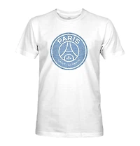 1863FC Men's White Paris Saint-Germain Mono Badge T-Shirt