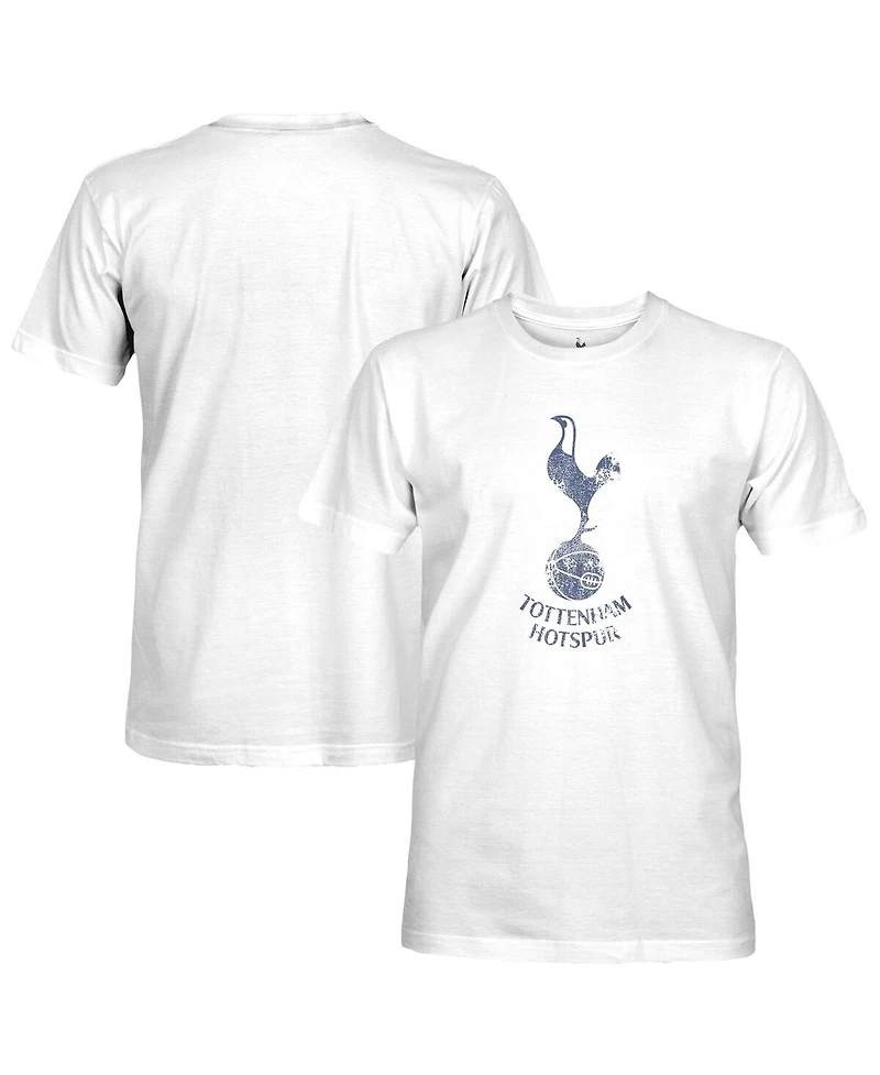 1863FC Men's White Tottenham Hotspur Mono Badge T-Shirt