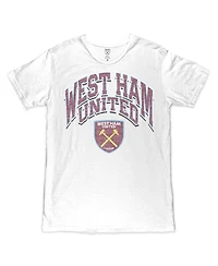 1863FC Men's White West Ham United Retro Wordmark Slub T-Shirt
