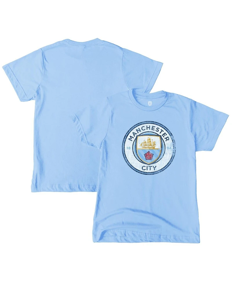 1863FC Big Boys and Girls Sky Blue Manchester City Color Badge T-Shirt