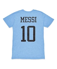 1863FC Men's Lionel Messi Light Blue Argentina National Team Player Retro Tri-Blend T-Shirt