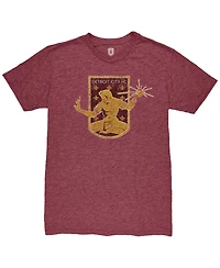 1863FC Men's Maroon Detroit City Fc Color Crest Twisted Tri-Blend Slub T-Shirt