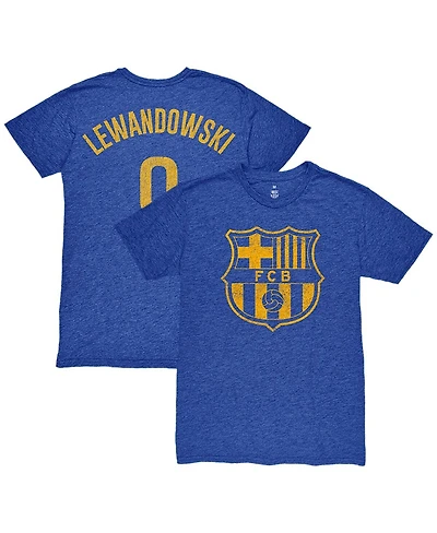 1863FC Men's Robert Lewandowski Heather Royal Barcelona Player Name Number Twisted Tri-Blend Slub T-Shirt