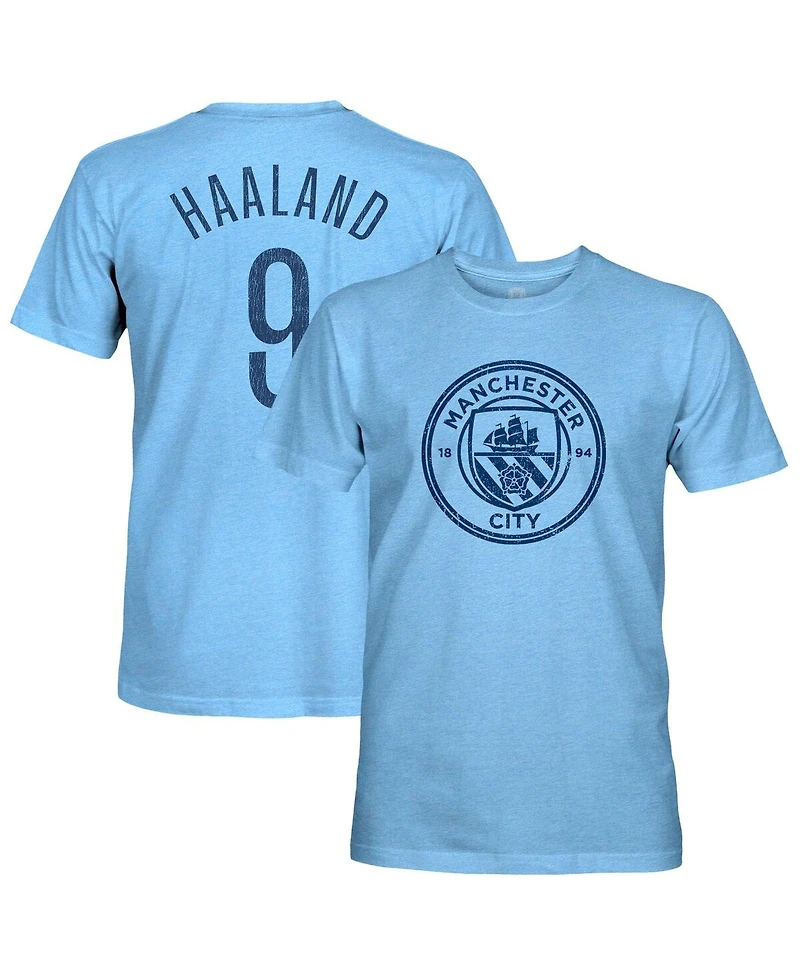 1863FC Men's Erling Haaland Sky Blue Manchester City Player Name Number Twisted Tri-Blend Slub T-Shirt