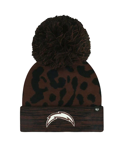 '47 Brand Women's Brown Los Angeles Chargers Cacao Cuffed With Pom Knit Hat