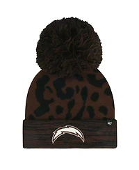'47 Brand Women's Brown Los Angeles Chargers Cacao Cuffed With Pom Knit Hat