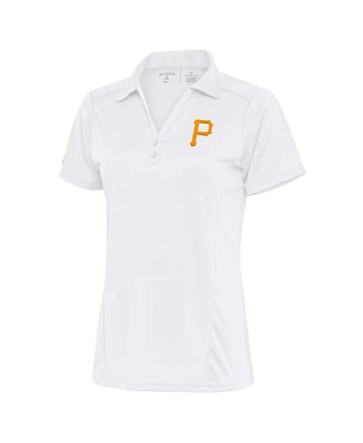 Antigua Women's White Pittsburgh Pirates Logo Tribute Polo Shirt