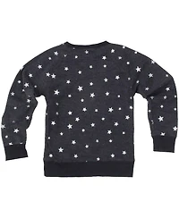 Wes & Willy Big Girls Black Cincinnati Bengals Shimmer Star Reverse Fleece Pullover Sweatshirt