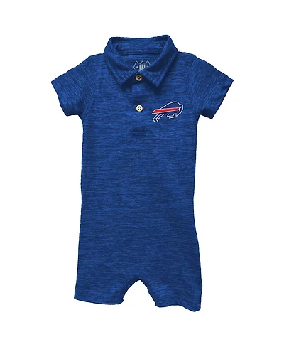 Wes & Willy Baby Boys and Girls Royal Buffalo Bills Short Leg Cloudy Yarn Polo Bodysuit