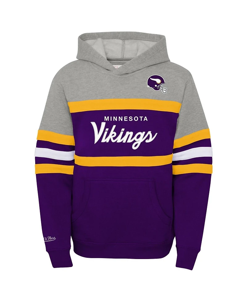 Mitchell & Ness Big Boys and Girls Purple Minnesota Vikings Throwback Head Coach Pullover Hoodie