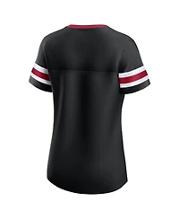 Fanatics Women's Black Atlanta Falcons Lace-Up Bling T-Shirt