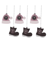 Foco Inter Miami Cf 6-Pack Shatterproof Santa Hat Stocking Ornament Set