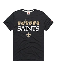 Homage Men's and Women's Black New Orleans Saints Nfl Asl Collection by Love Sign Tri-Blend T-Shirt