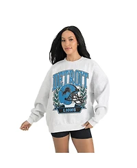 Gameday Couture Women's Gray Detroit Lions Heritage Premium Fleece Pullover Sweatshirt