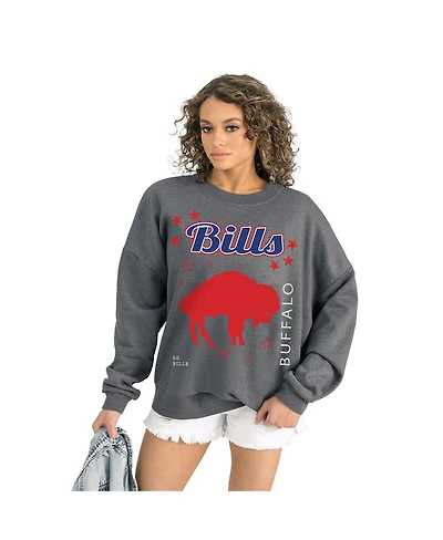Gameday Couture Women's Gray Buffalo Bills Ready to Rumble Premium Fleece Pullover Sweatshirt