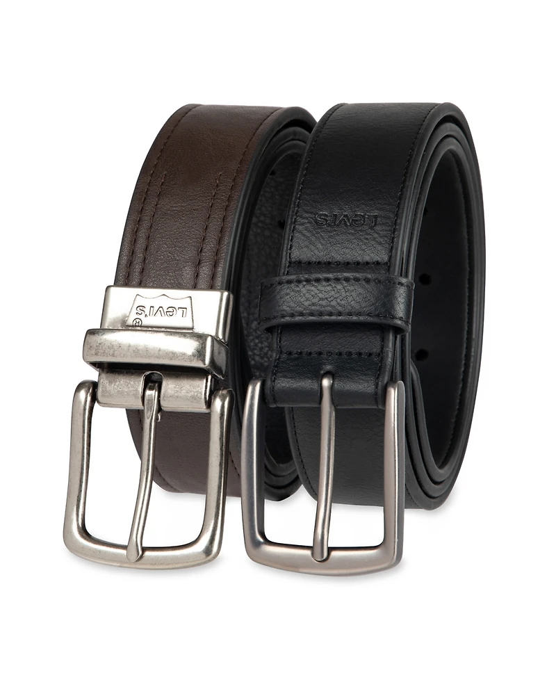 Levi's Men's 2-Pack Reversible and Casual Belt Set